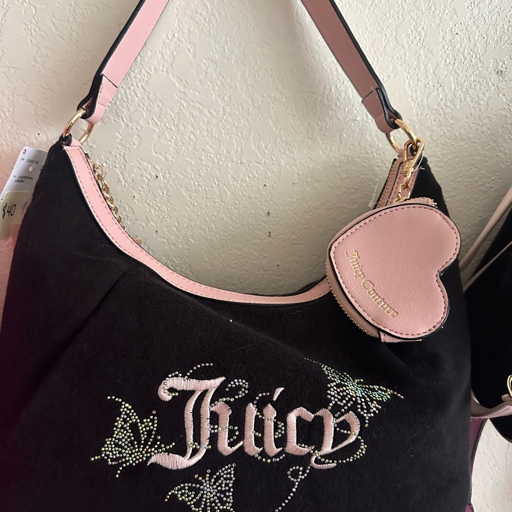 Juicy Couture Black and Pink Women's Bag